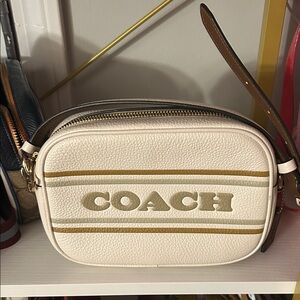 Coach Cream and Gold Crossbody Bag